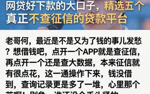 网贷好下款的大口子，精选五个真正不查征信的贷款平台