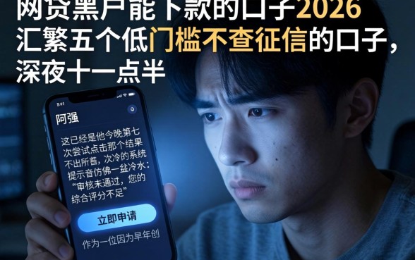 网贷黑户能下款的口子2026,汇整五个低门槛不查征信的口子