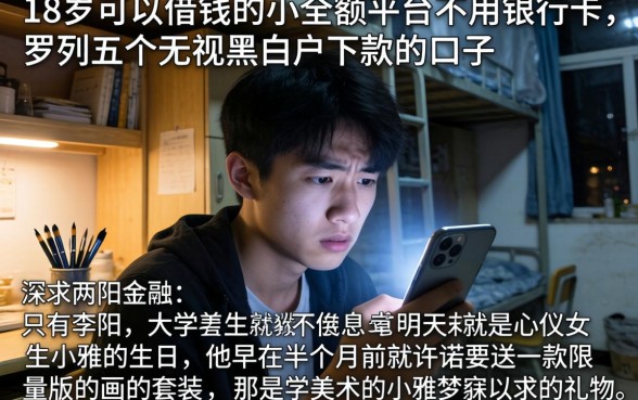 18岁可以借钱的小额平台不用银行卡，罗列五个无视黑白户下款的口子