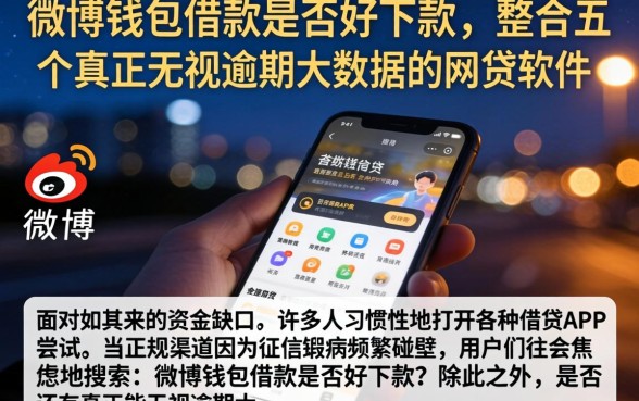 微博钱包借款是否好下款,整合五个真正无视逾期大数据的网贷软件