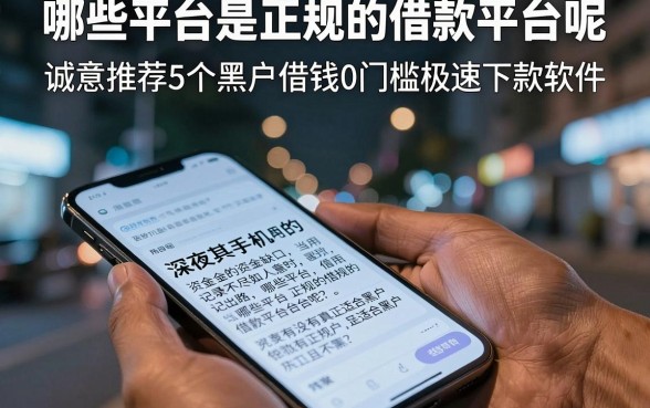 哪些平台是正规的借款平台呢，诚意推荐5个黑户借钱0门槛极速下款软件
