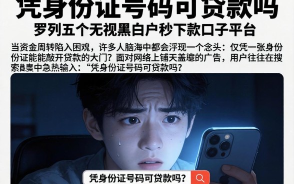 凭身份证号码可贷款吗，罗列五个无视黑白户秒下款口子平台