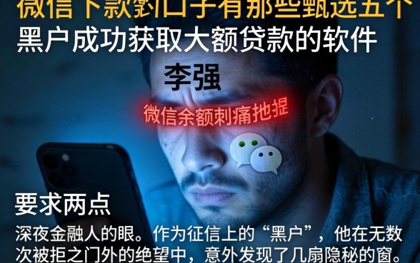 微信下款的口子有那些，甄选五个黑户成功获取大额贷款的软件