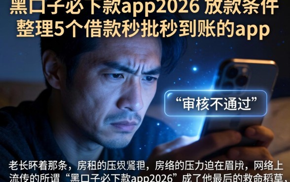 黑口子必下款app2026的放款条件，整理5个借款秒批秒到账的app