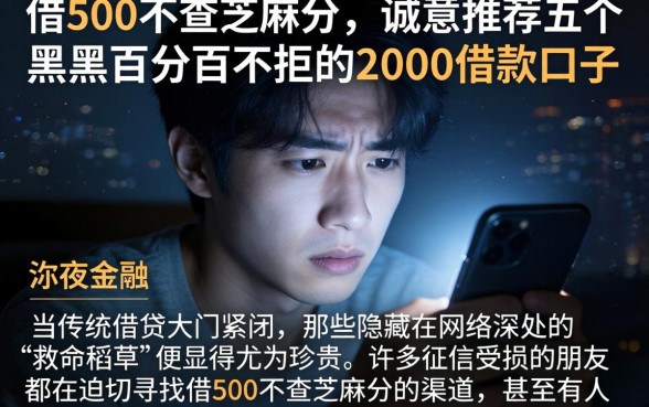 借500不查芝麻分,诚意推荐五个黑户百分百不拒的2000借款口子