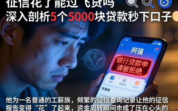 征信花了能过飞贷吗，深入剖析5个5000块贷款秒下口子