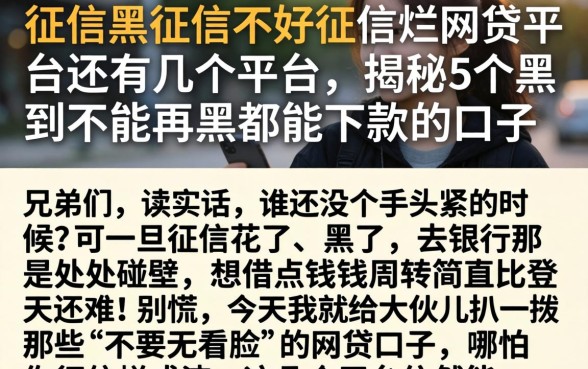 征信黑征信不好征信烂网贷平台还有几个平台，揭秘5个黑到不能再黑都能下款的口子