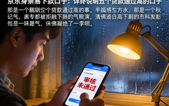 京东身条易下款的口子，详尽说明五个贷款通过高的口子