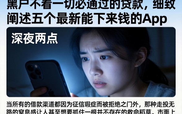 黑户不看一切必通过的贷款，细致阐述五个最新能下来钱的app