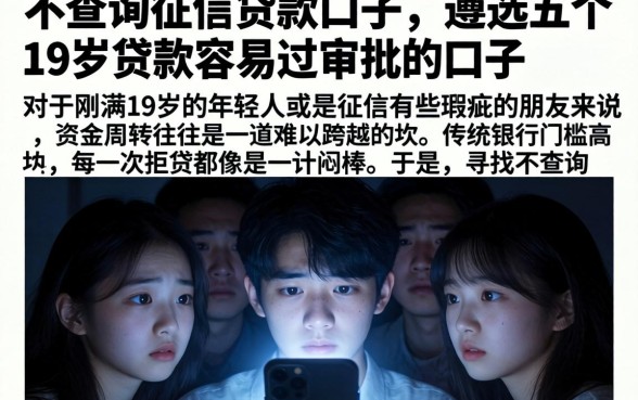 不查询征信贷款口子，遴选五个19岁贷款容易过审批的口子