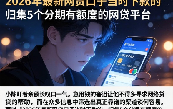 2026年最新网贷口子当时下款的，归集5个分期有额度的网贷平台