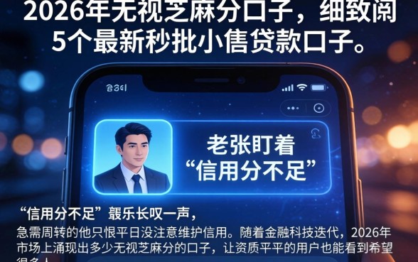 2026年无视芝麻分的口子，细致阐述5个最新秒批小额贷款口子