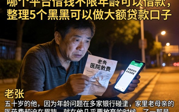 哪个平台借钱不限年龄可以借款，整理5个黑户可以做大额贷款口子