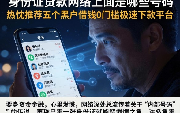 身份证贷款网络上面是哪些号码，热忱推荐五个黑户借钱0门槛极速下款平台