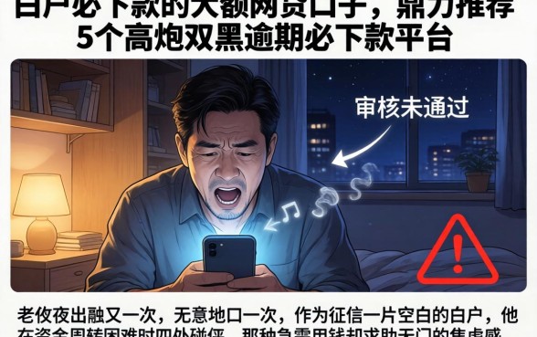 白户必下款的大额网贷口子，鼎力推荐5个高炮双黑逾期必下款平台