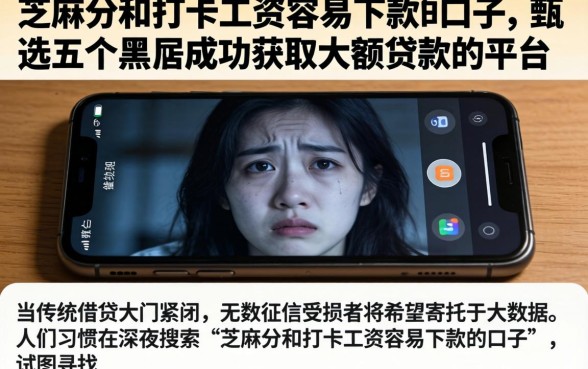 芝麻分和打卡工资容易下款的口子，甄选五个黑户成功获取大额贷款的平台