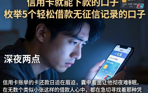 信用卡就能下款的口子，枚举5个轻松借款无征信记录的口子