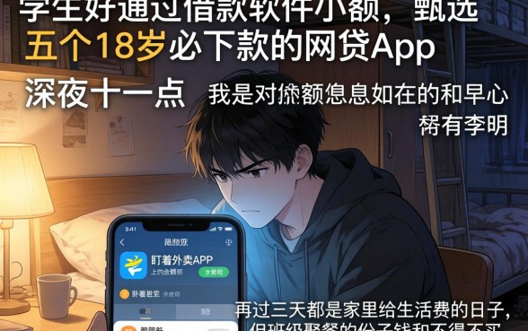 学生好通过对借款软件小额，甄选五个18岁必下款的网贷app