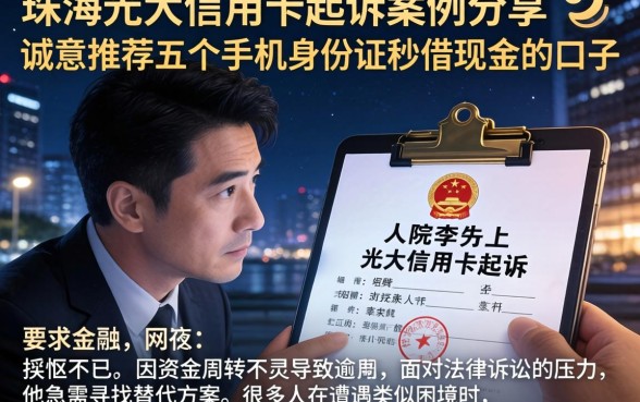 珠海光大信用卡起诉案例分享，诚意推荐五个手机身份证秒借现金的口子