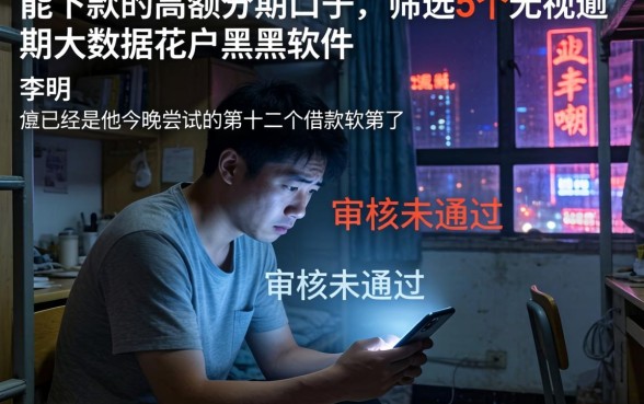 能下款的高额分期口子，筛选5个无视逾期大数据花户黑户软件