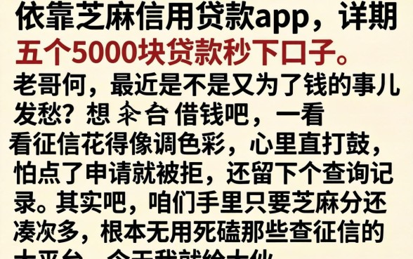 依靠芝麻信用贷款的app,详尽说明五个5000块贷款秒下口子