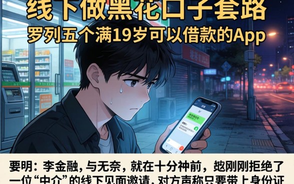 线下做黑花口子的套路，罗列五个满19岁可以借款的app