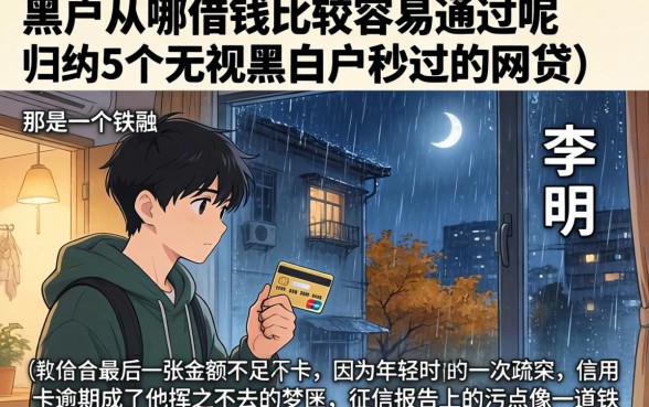 黑户从哪借钱比较容易通过呢，归纳5个无视黑白户秒过的网贷