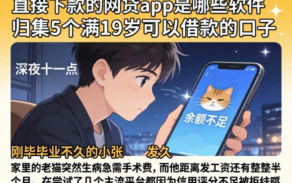 直接下款的网贷app是哪些软件，归集5个满19岁可以借款的口子