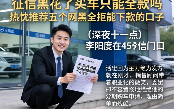 征信黑花了买车只能全款吗，热忱推荐五个网黑全拒能下款的口子