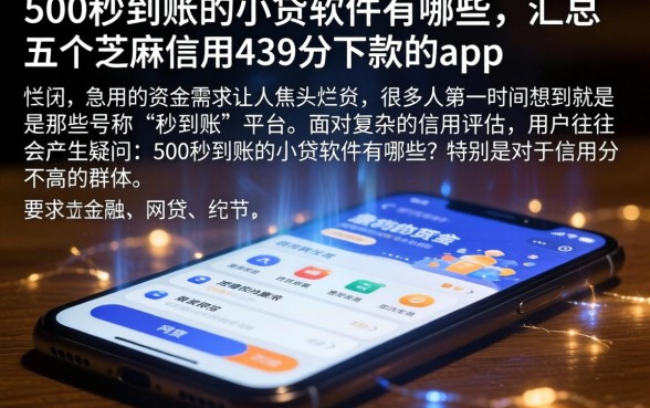 500秒到账的小贷软件有哪些，汇总五个芝麻信用439分下款的app