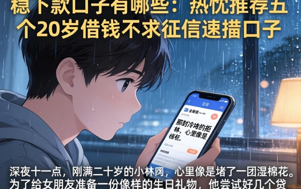 稳下款的口子有哪些，热忱推荐五个20岁借钱不求征信速借口子