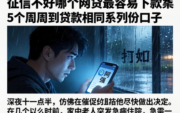 征信不好哪个网贷最容易下款，条列5个周周到贷款相同系列的口子