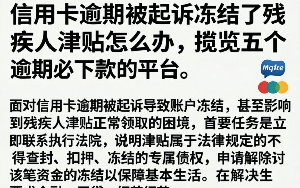 信用卡逾期被起诉冻结了残疾人津贴怎么办，概览五个逾期必下款的平台