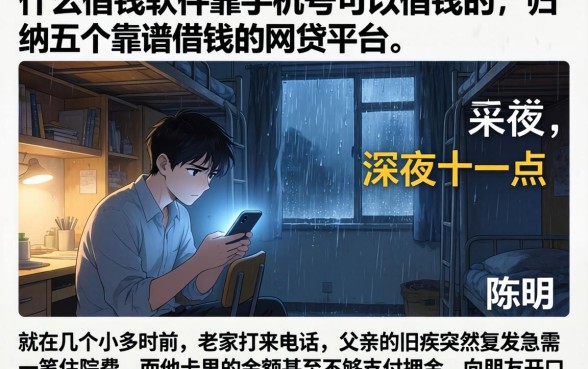 什么借钱软件靠手机号可以借钱的，归纳五个靠谱借钱的网贷平台