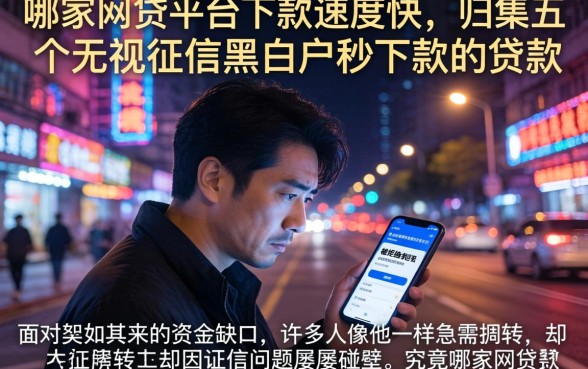 哪家网贷平台下款速度快，归集五个无视征信黑白户秒下款的贷款