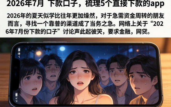 2026年7月份下款的口子，梳理5个直接下款的app