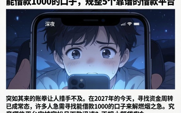 能借款1000的口子，规整5个靠谱的借款平台