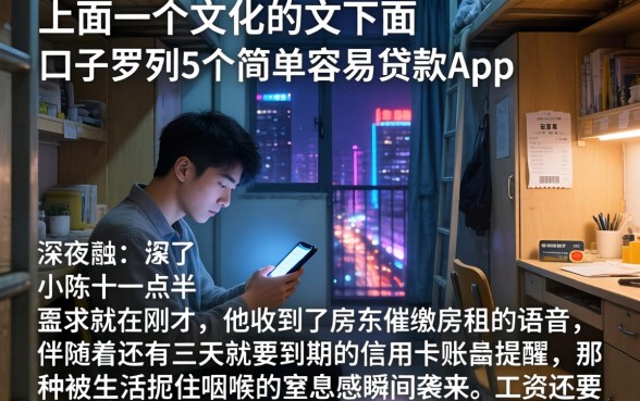 上面一个文化的文下面一个口子，罗列5个简单容易贷款app