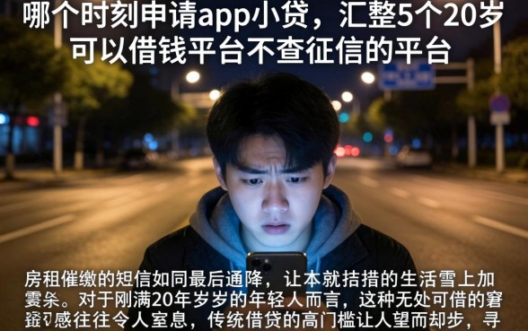 哪个时刻申请app小贷，汇整5个20岁可以借钱平台不查征信的平台