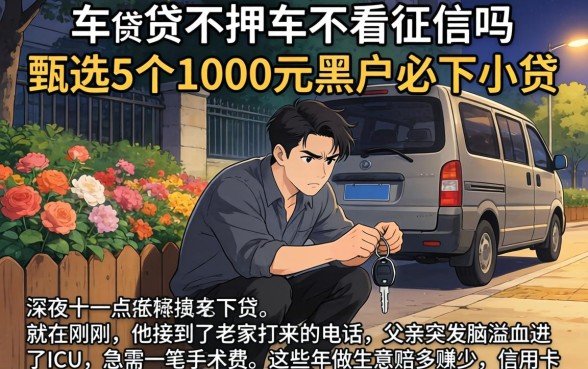 车贷不押车不看征信吗，甄选5个1000元黑户必下小贷