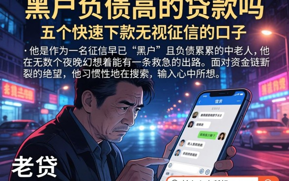 黑户负债高的贷款吗，概括五个快速下款无视征信的口子