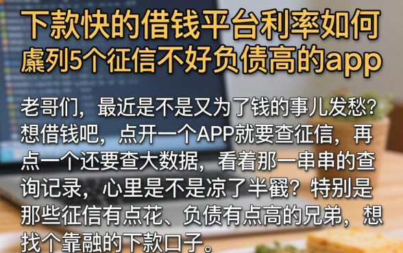 下款快的借钱平台利率如何，胪列5个征信不好负债高的app