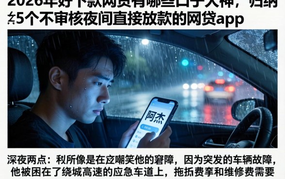 2026年好下款的网贷有哪些口子大神，归纳5个不审核夜间直接放款的网贷app