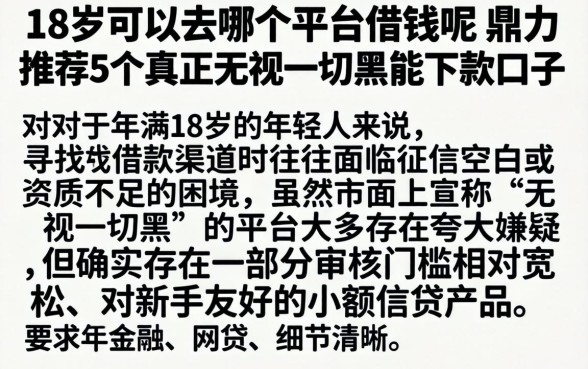 18岁可以去哪个平台借钱呢,鼎力推荐5个真正无视一切黑能下款口子