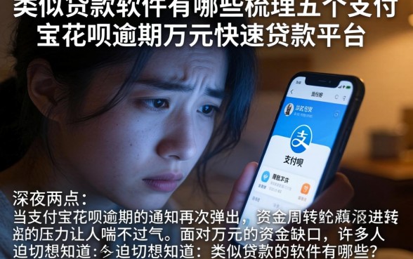 类似贷款的软件有哪些，梳理五个支付宝花呗逾期万元快速贷款平台