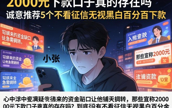 2000元下款口子真的存在吗，诚意推荐5个不看征信无视黑白百分百下款