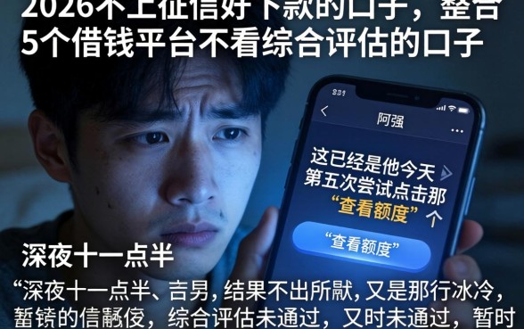 2026不上征信好下款的口子，整合5个借钱平台不看综合评估的口子