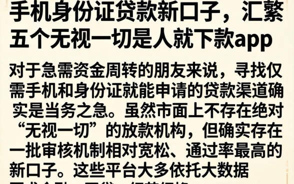 手机身份证贷款新口子，汇整五个无视一切是人就下款app