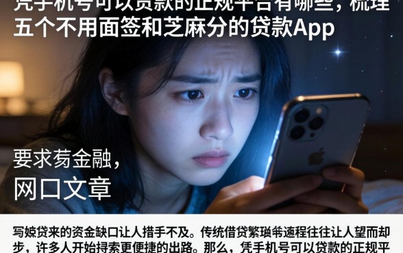 凭手机号可以贷款的正规平台有哪些，梳理五个不用面签和芝麻分的贷款app