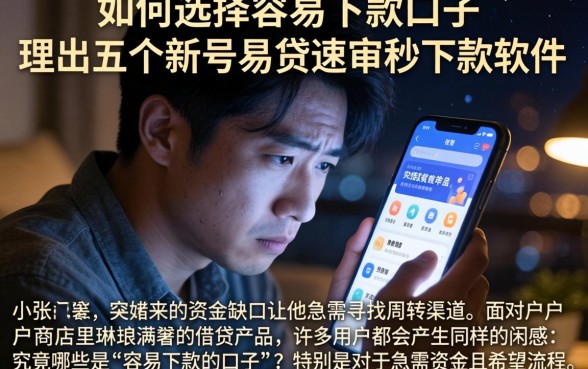 如何选择容易下款的口子，理出五个新号易贷速审秒下款软件